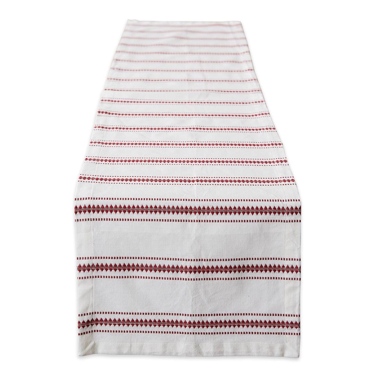 DII® 108" Barn Red Zig Dobby Stripe Table Runner